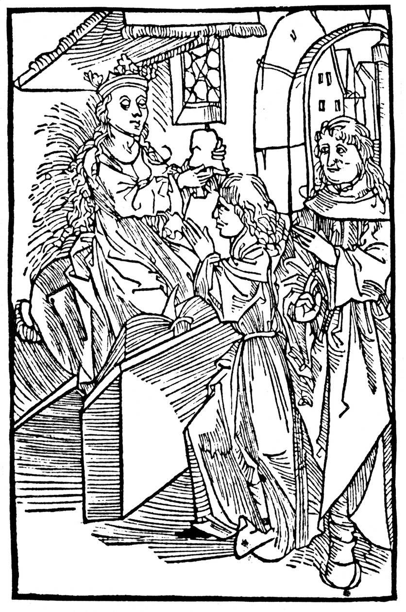Cassandra, legendary Trojan princess and prophetess, delivering a prophecy by Unbekannt