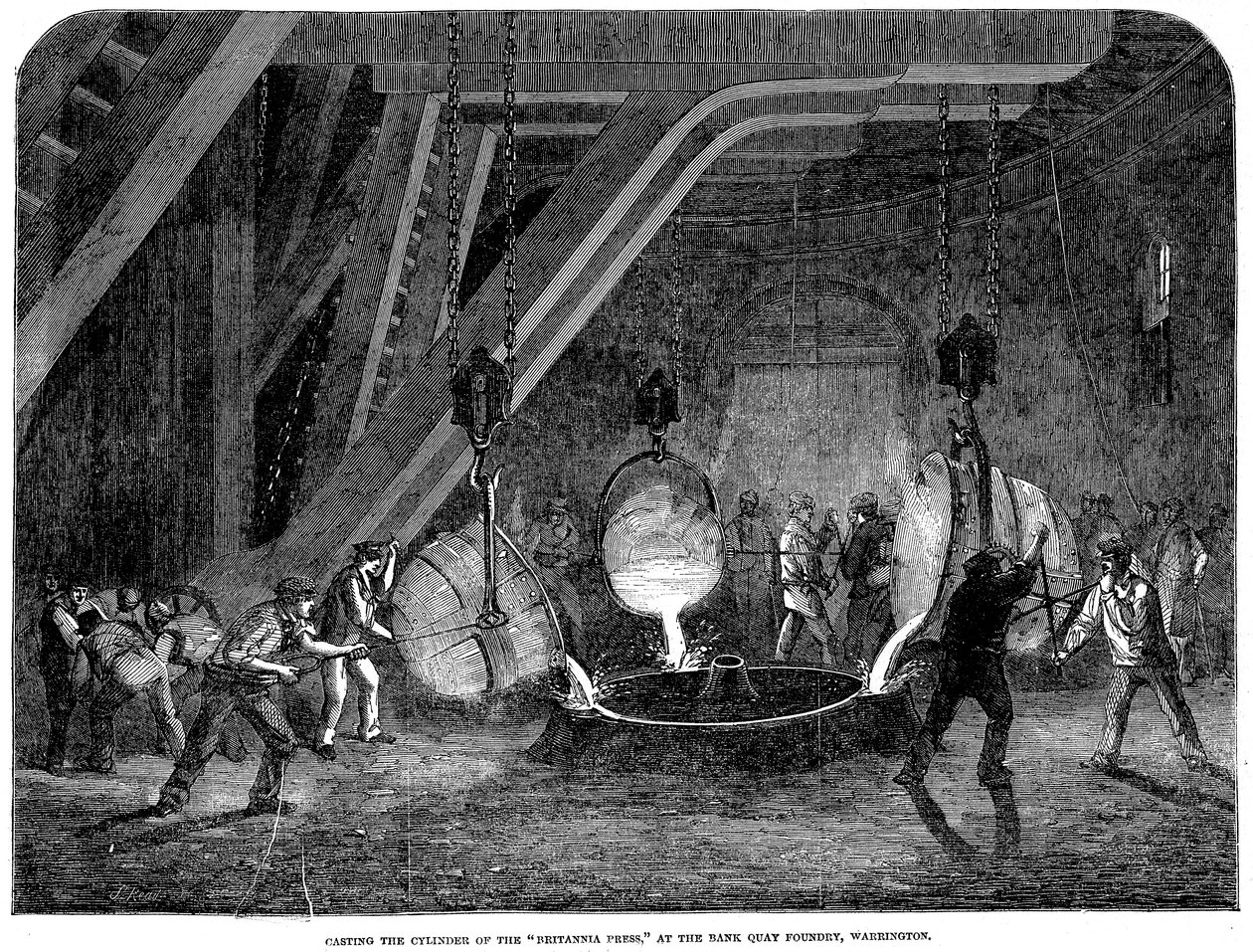 Casting the Cylinder of the Britannia Press at the Bank Quay Foundry, Warrington by Unbekannt