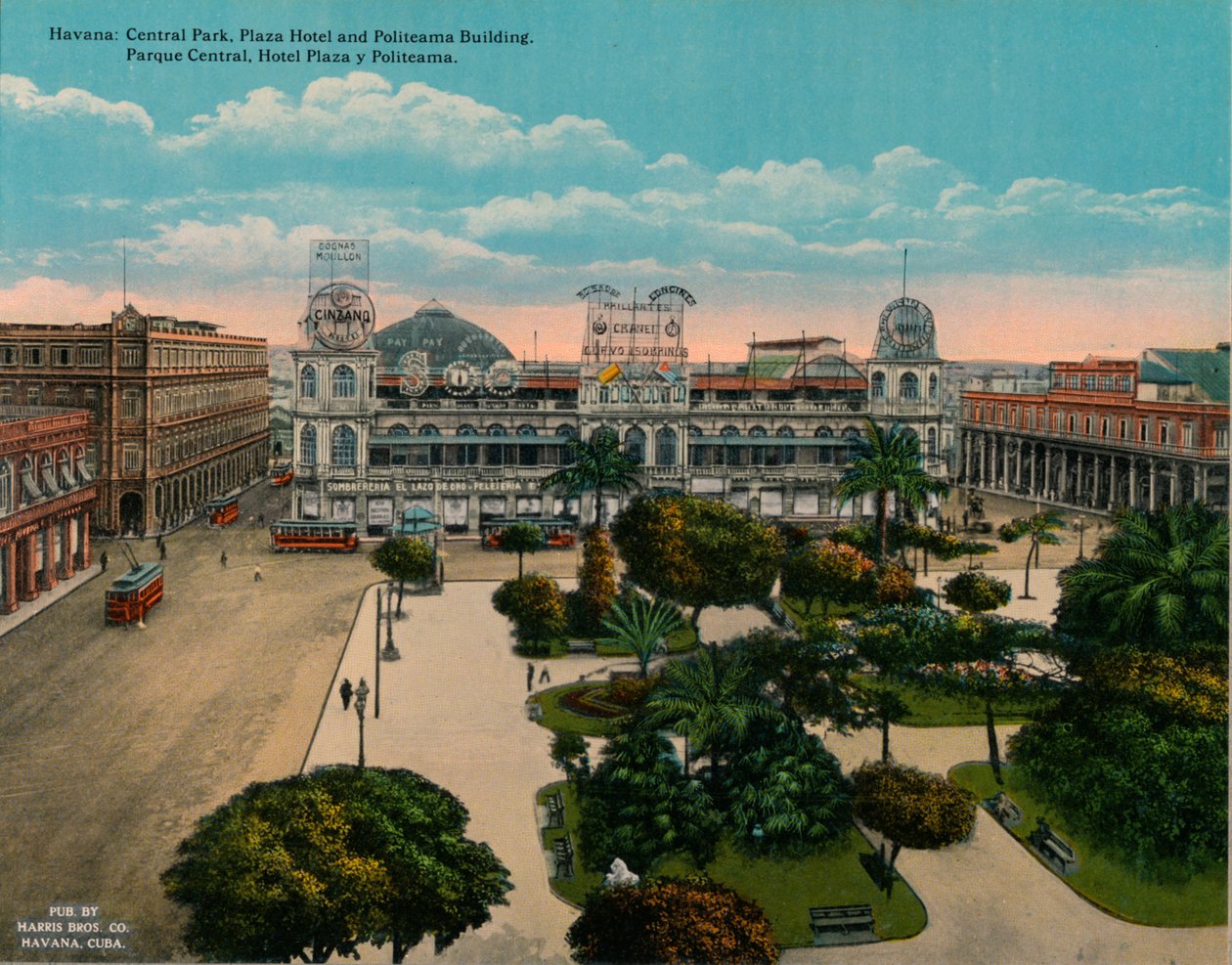 Central Park, Plaza Hotel and Politeama Building, Havana, Cuba by Unbekannt