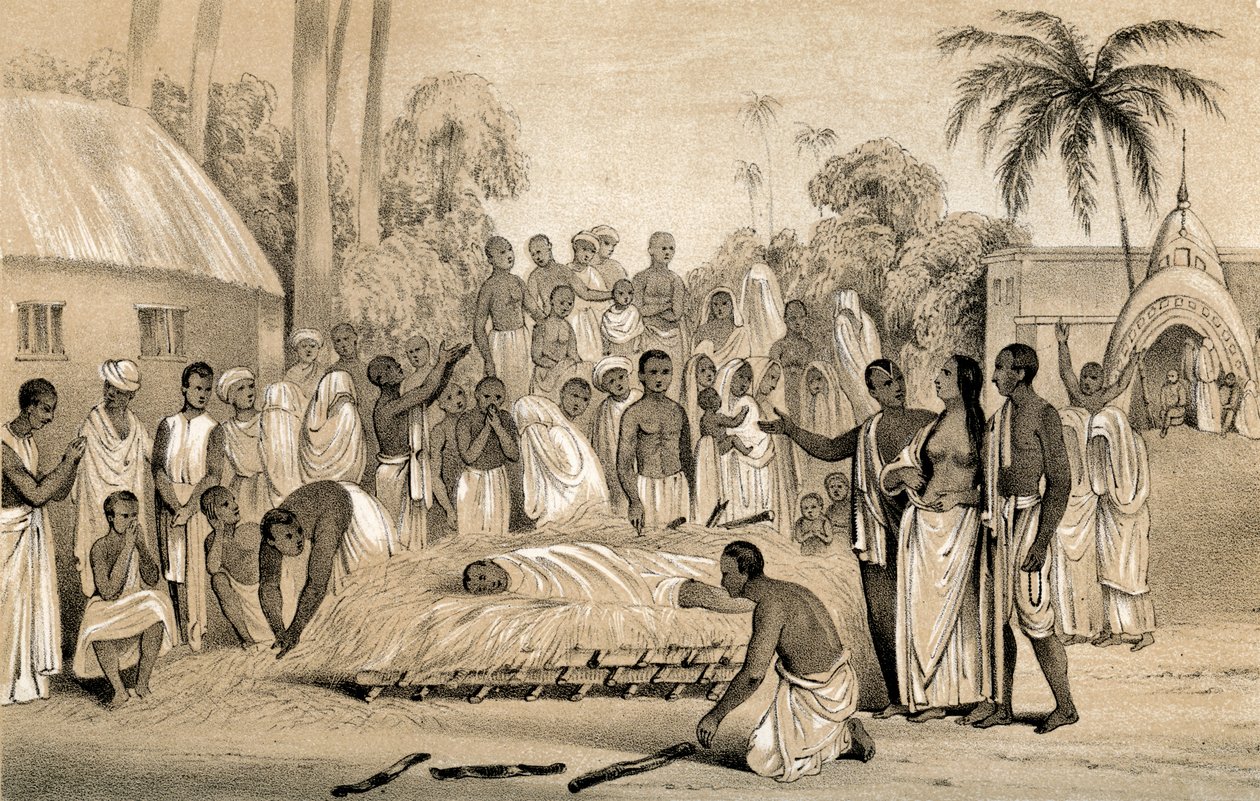 Ceremony of Burning a Hindu Widow with the Body of Her Late Husband by Unbekannt