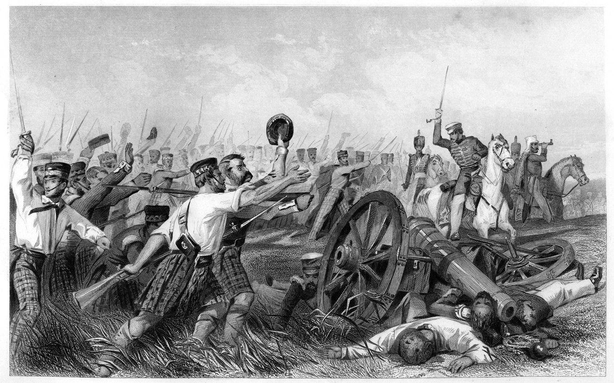 Charge of the Highlanders before Cawnpore, under General Havelock, 1857, c1860 by Unbekannt