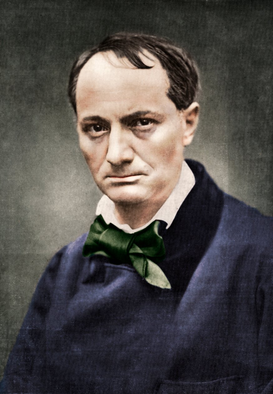 Charles Baudelaire, influential French poet, critic and translator, mid-19th century by Unbekannt