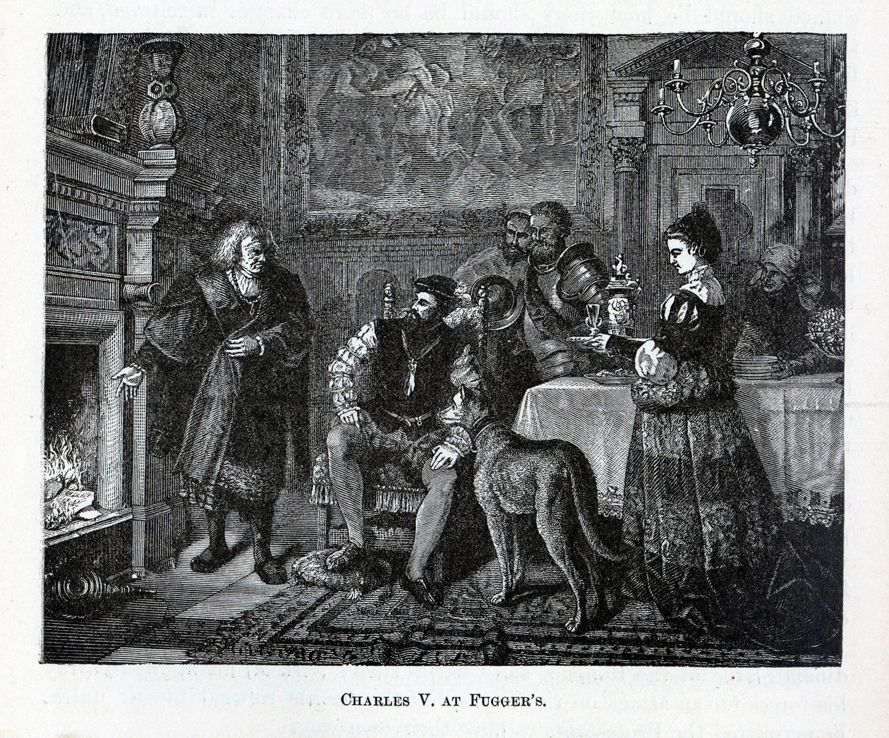 Charles V at Fuggers by Unbekannt