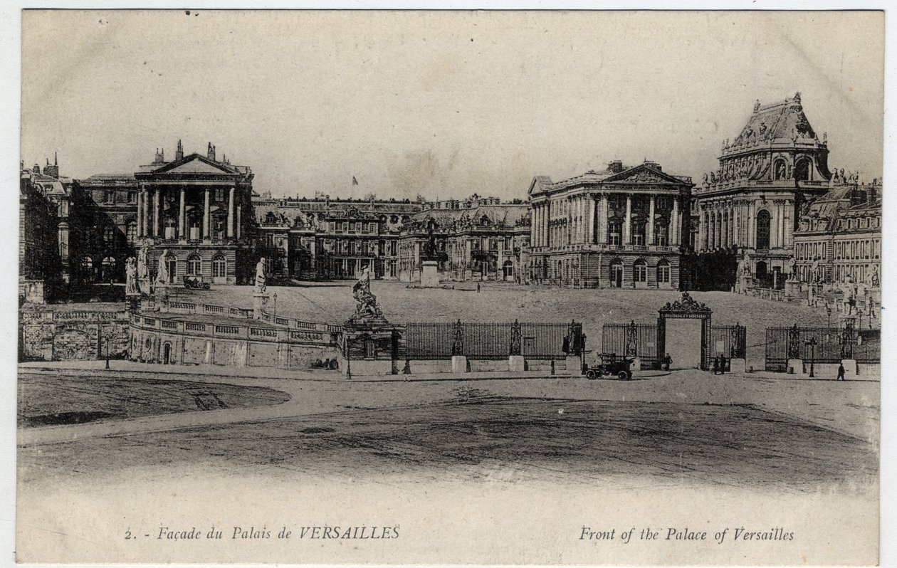 Chateau de Versailles: view of the facade - Postcard late 19th-beginning 20th century by Unbekannt
