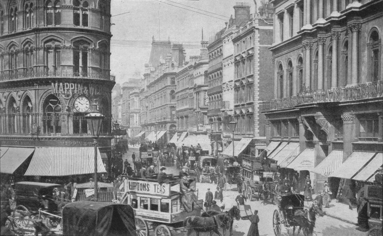 Cheapside from the Mansion House, City of London by Unbekannt