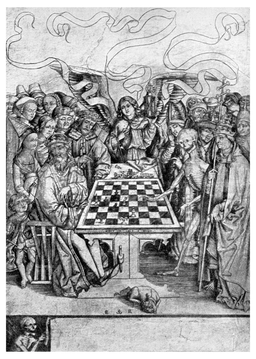 Chess: Death Checkmating a King by Unbekannt