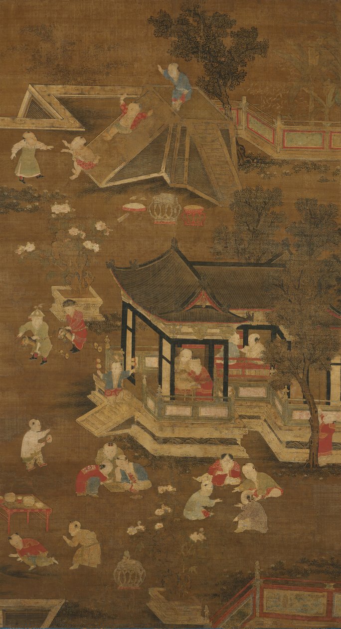 Children playing in the palace garden, late 13th-15th century by Unbekannt