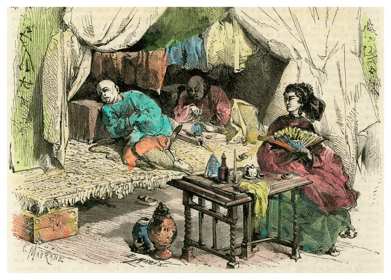 Chinese opium smokers, 19th century by Unbekannt
