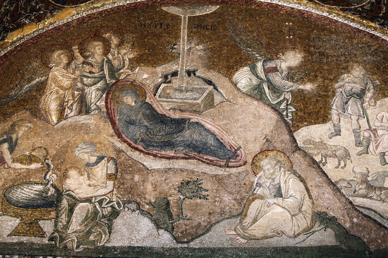 Birth of Jesus Mosaic, Chora Church Museum, Istanbul, Turkey by Unbekannt