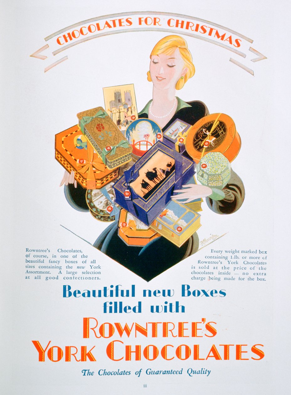 Christmas Advert for Rowntrees York Chocolates, 1928 by Unbekannt