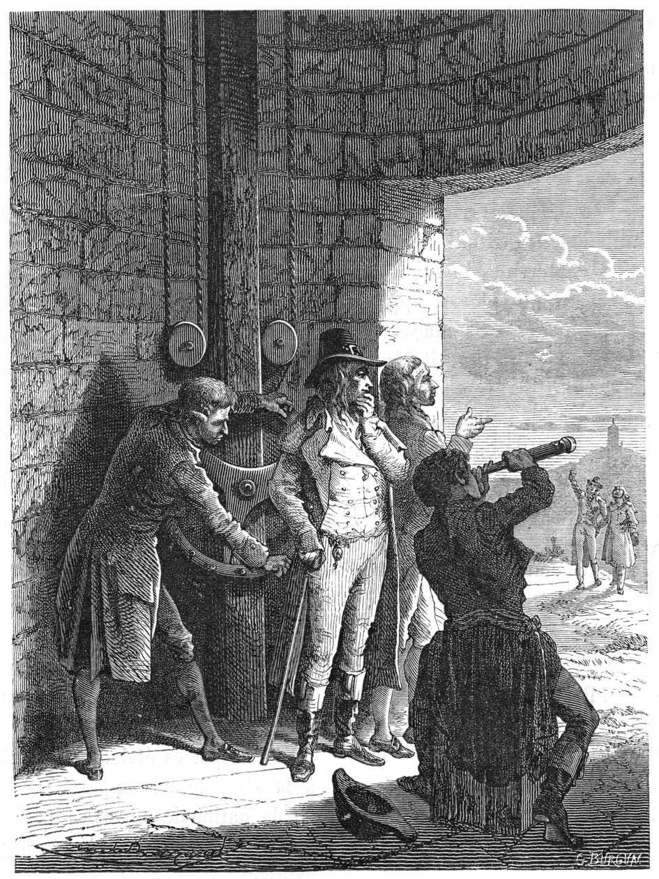 Claude Chappe Demonstrating His Optical Telegraph Semaphore System in 1793, c1870 by Unbekannt
