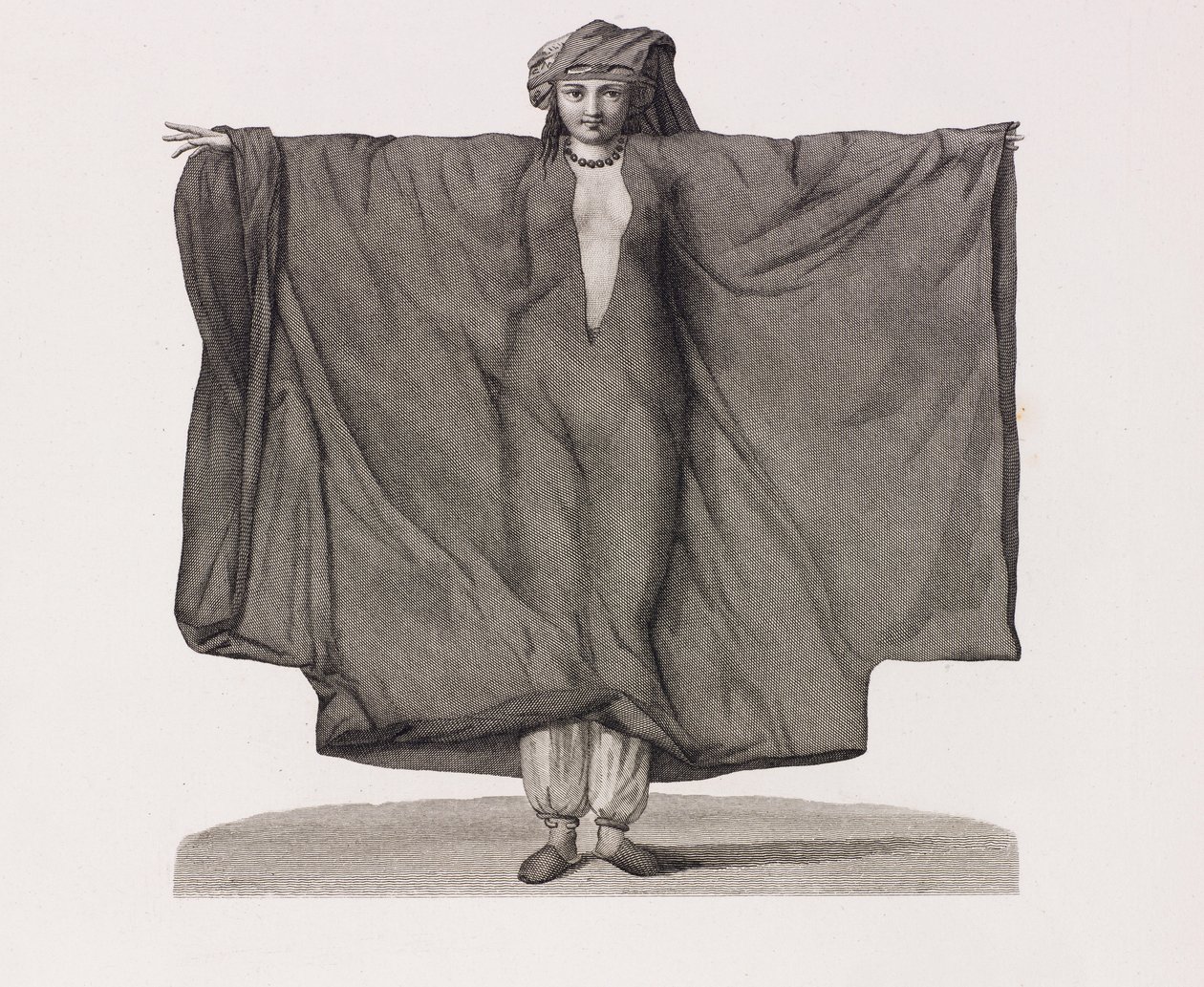Close up Illustration of a Woman in a Red Silk Dress by Unbekannt