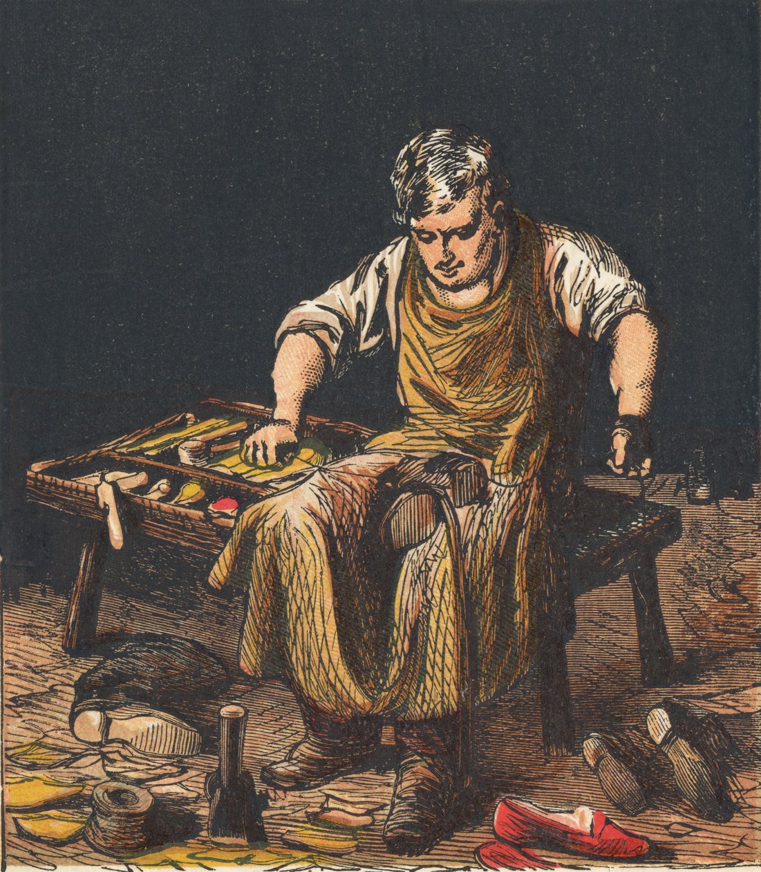 Cobbler Mending Boots, 1867 by Unbekannt