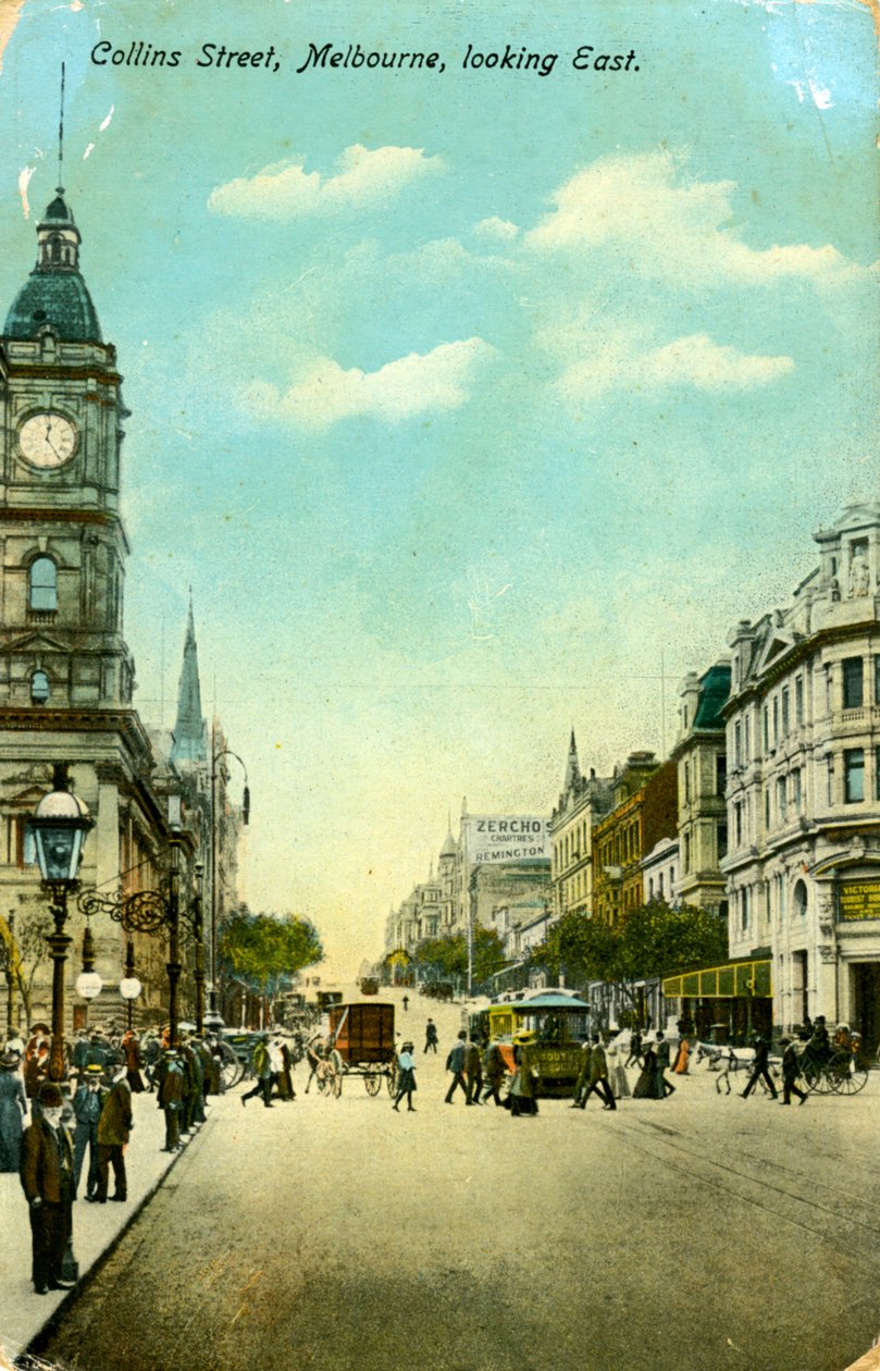 Collins Street, Looking East, Melbourne, Victoria, Australia by Unbekannt