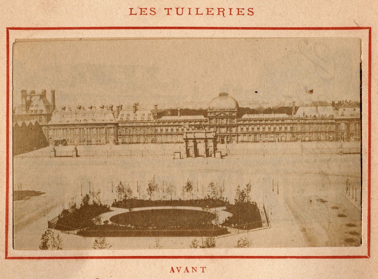 Commune of Paris (1871): view of the Palais des Tuileries in Paris before the fire of May 1871 by Unbekannt