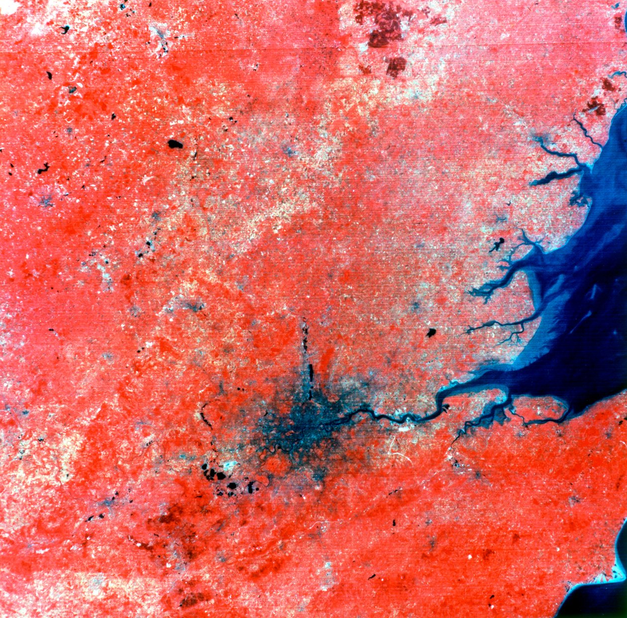 Composite Photograph of London Taken by Landsat 2, 29 July 1975 by Unbekannt