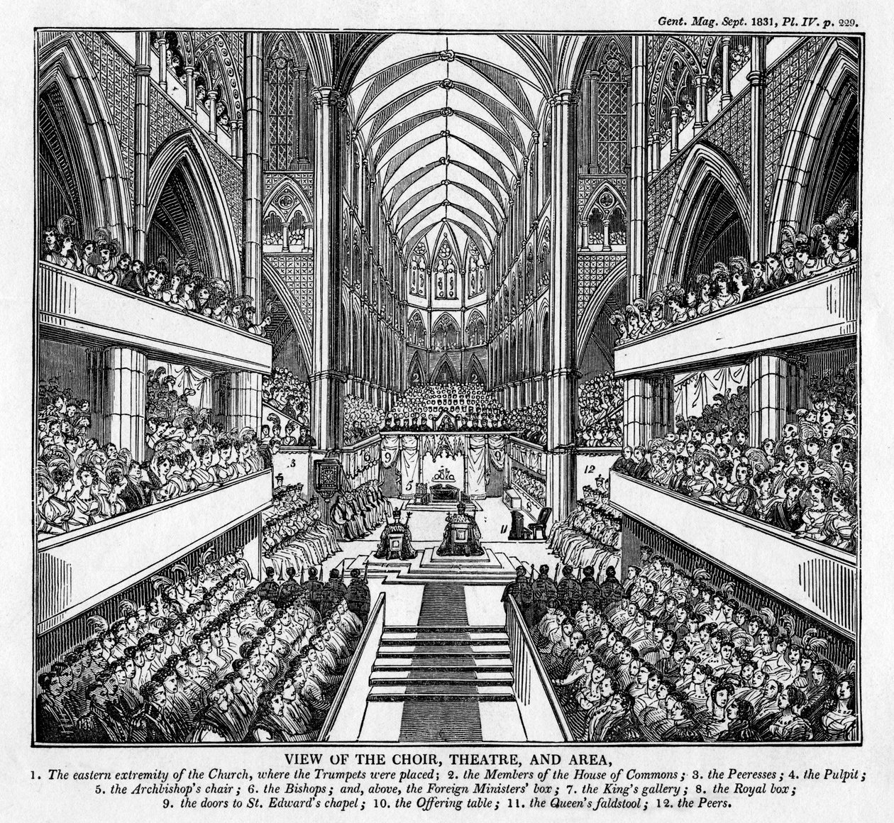 Coronation of King William IV and Queen Adelaide, Westminster Abbey, London, 1831 by Unbekannt