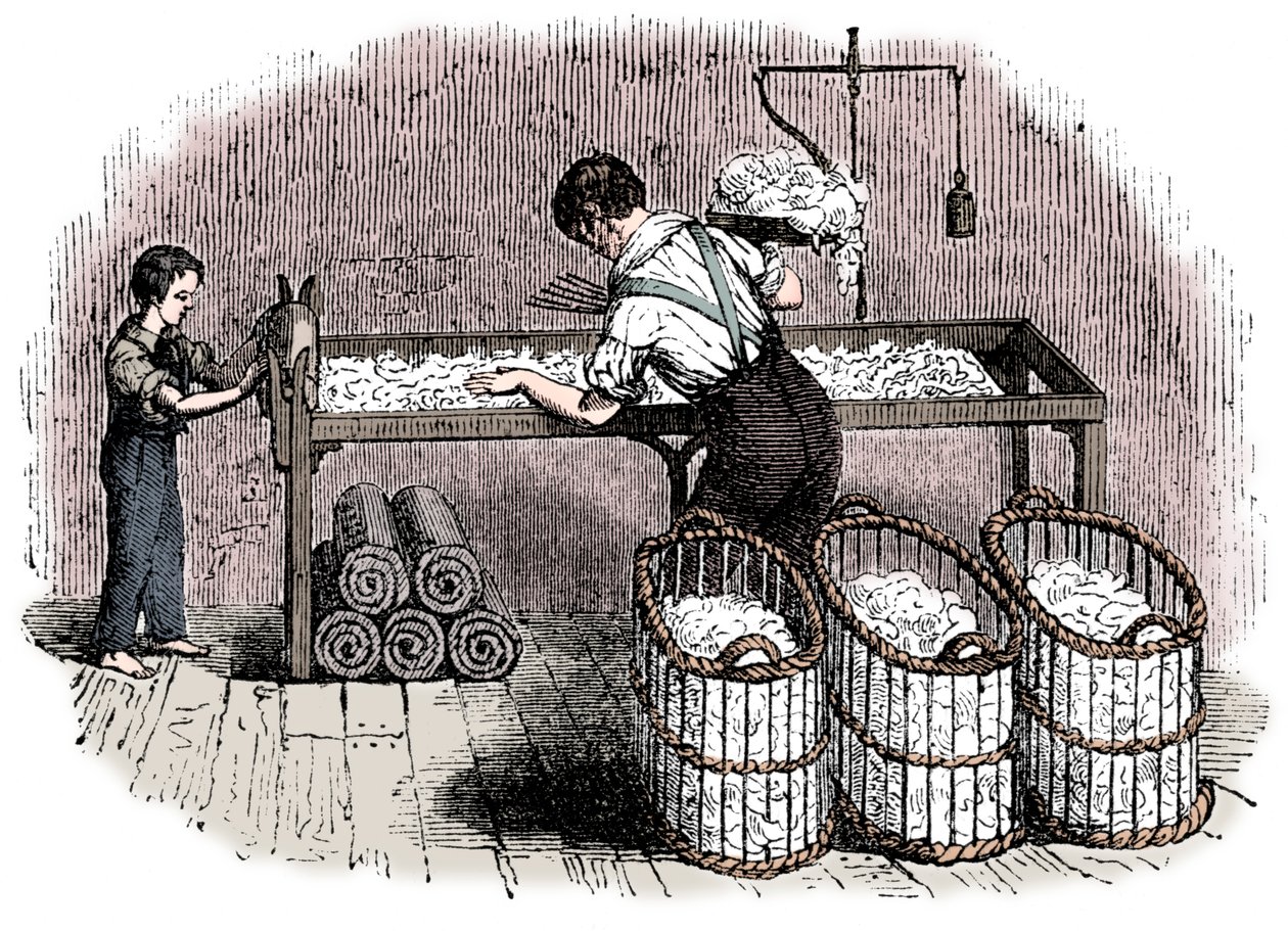 Cotton Manufacture, c1845 by Unbekannt