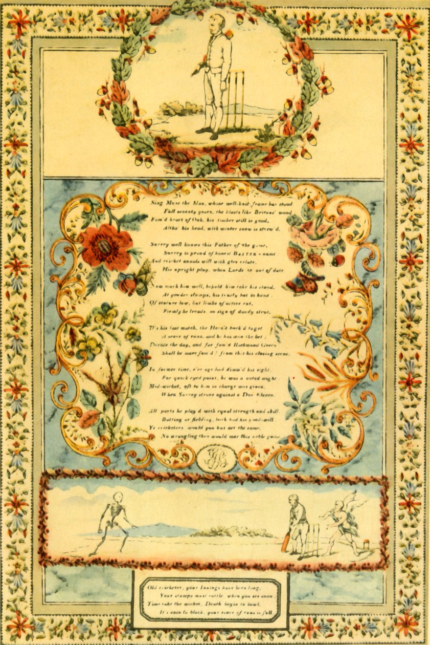 Cricket Song in Honour of Honest Baxter of Surrey, 1839 by Unbekannt