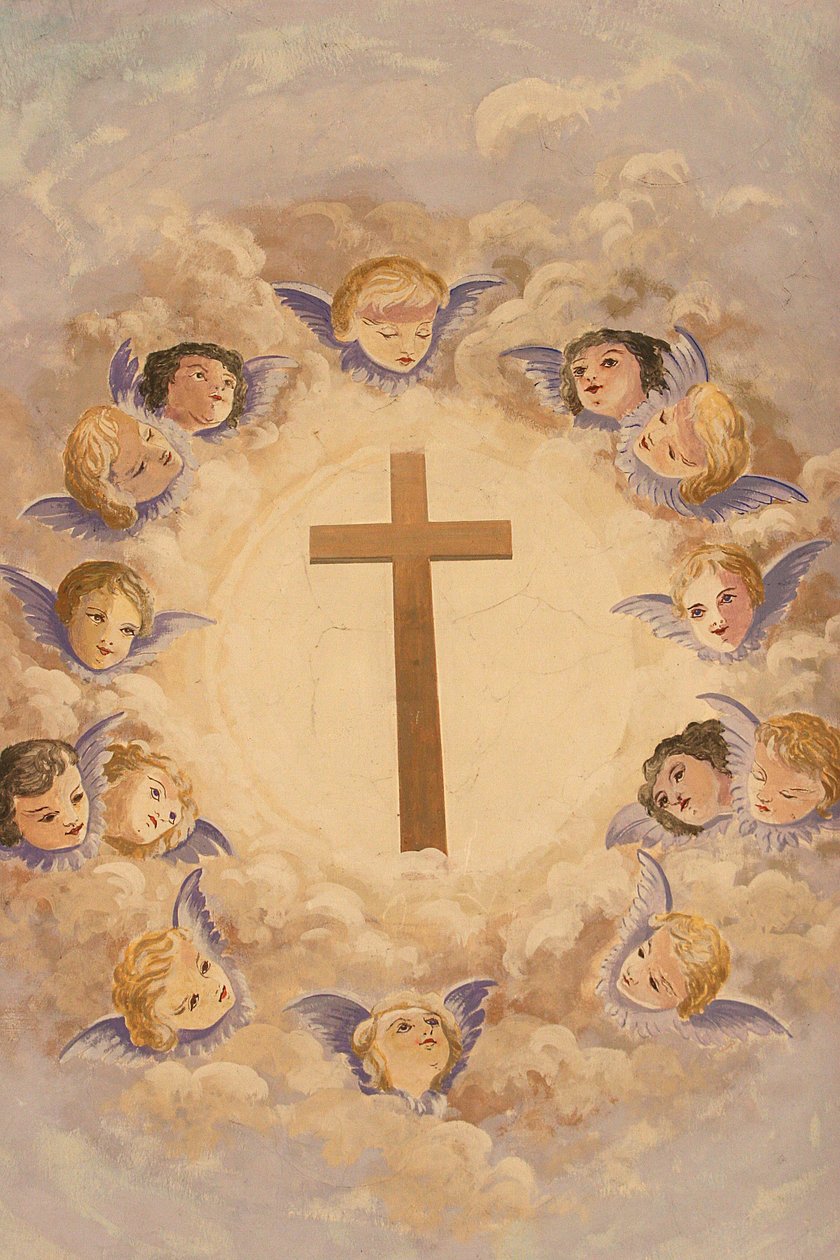 Cross and angels, Montmin, France by Unbekannt