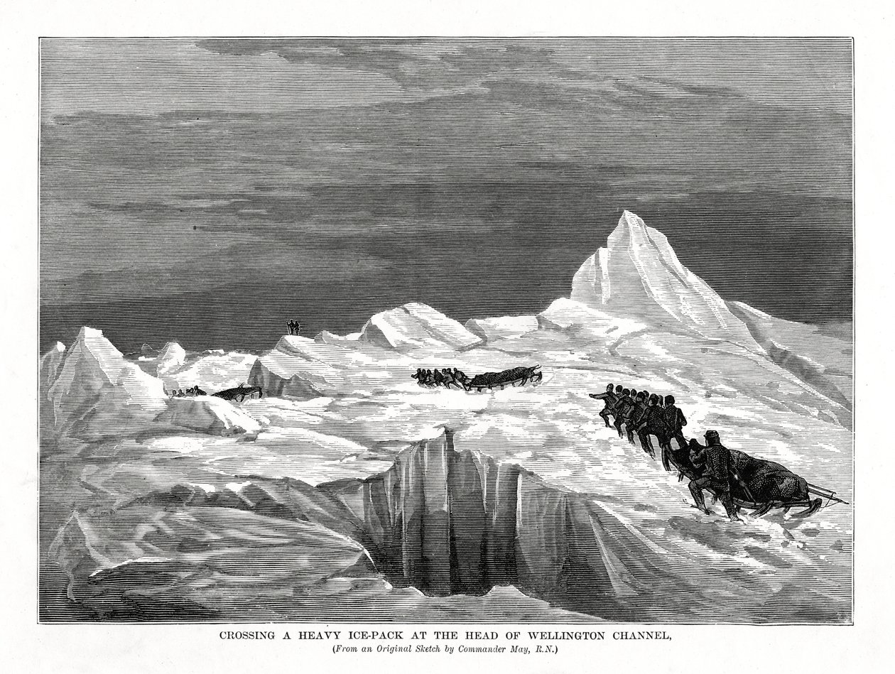 Crossing a Heavy Ice-Pack at the Head of Wellington Channel by Unbekannt