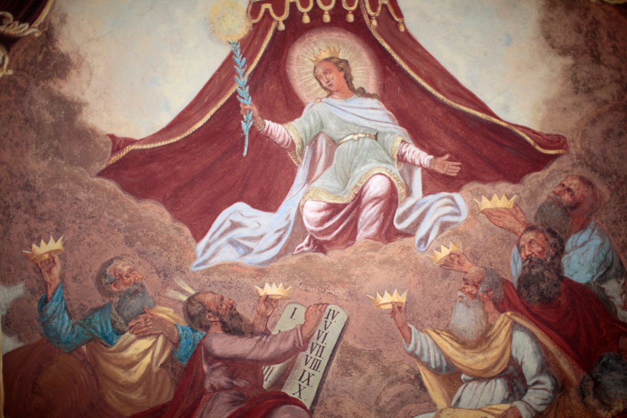 Crowned Mary Fresco in Loreto Church, Prague, Czech Republic by Unbekannt