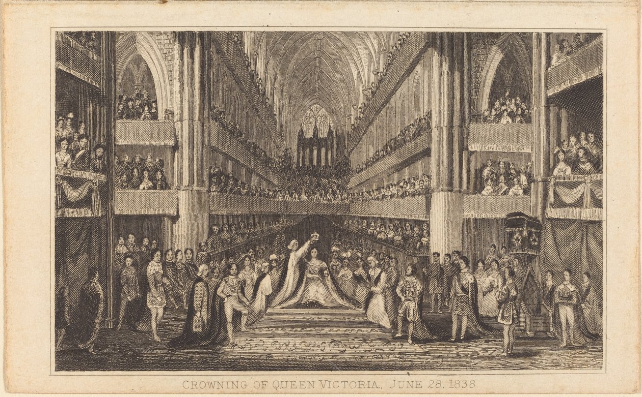 Crowning of Queen Victoria, June 28, 1838 (right half) by Unbekannt