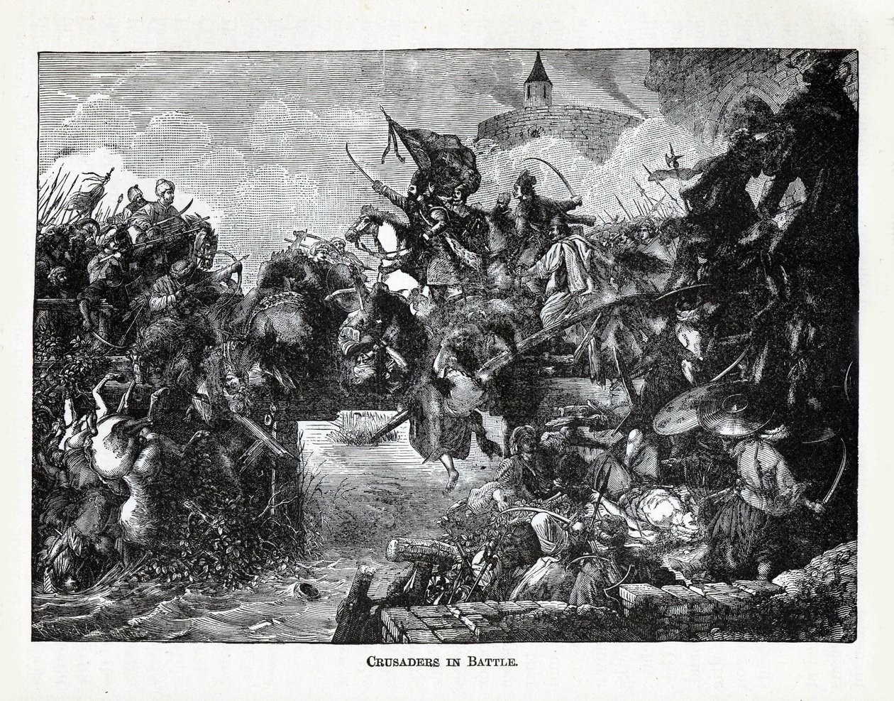 Crusaders in Battle by Unbekannt