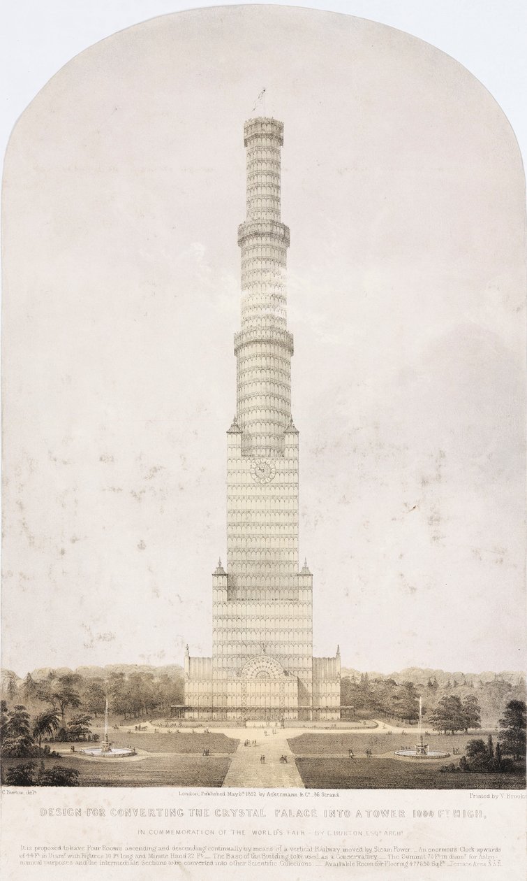 Design for Converting the Crystal Palace into a Tower 1000 Feet High by Unbekannt
