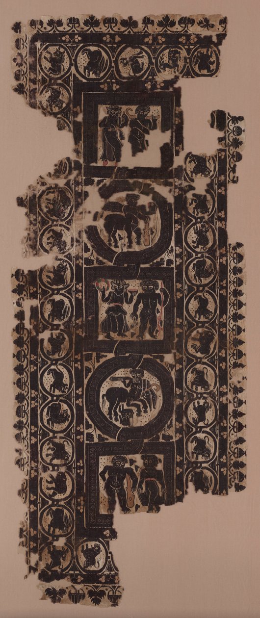 Curtain Panel with Scenes of Merrymaking, 500s by Unbekannt