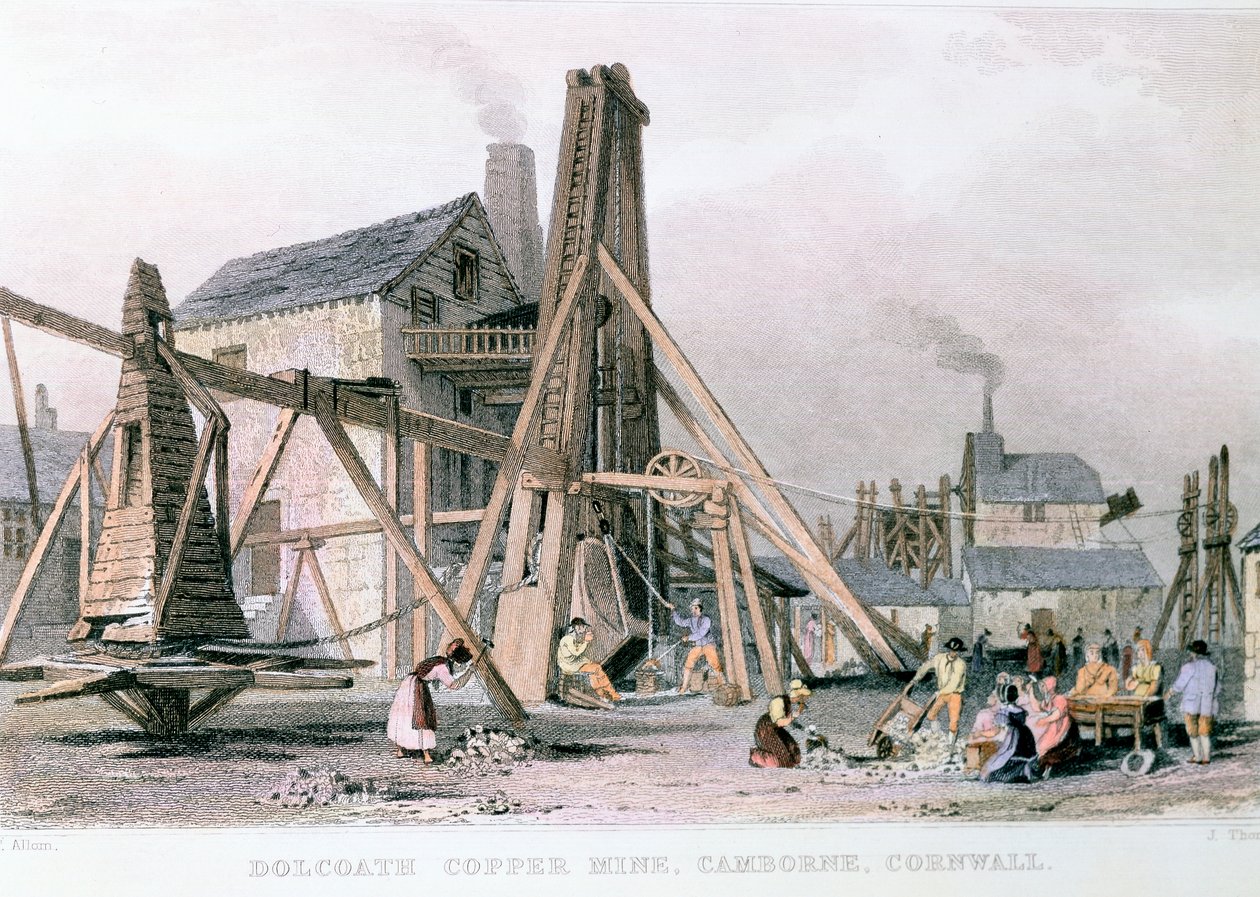 Dalcoath copper mine, Camborne, Cornwall, c1830 by Unbekannt