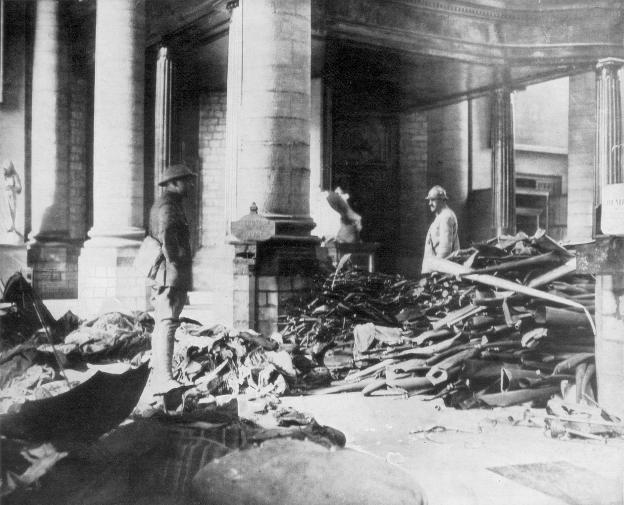 Damage to the Interior of Douai Church, France by Unbekannt