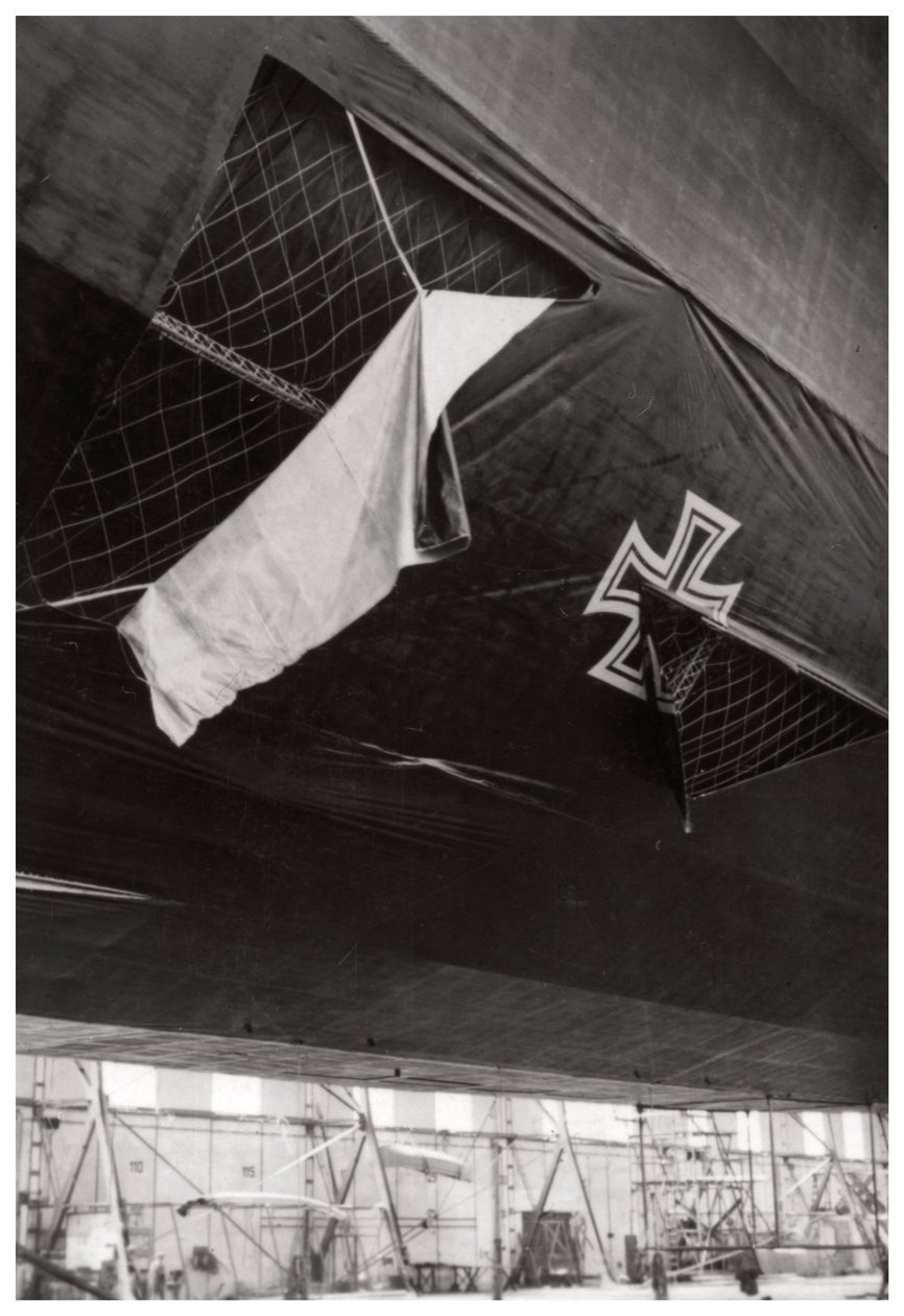 Damaged German Navy Zeppelin Airship, World War I by Unbekannt