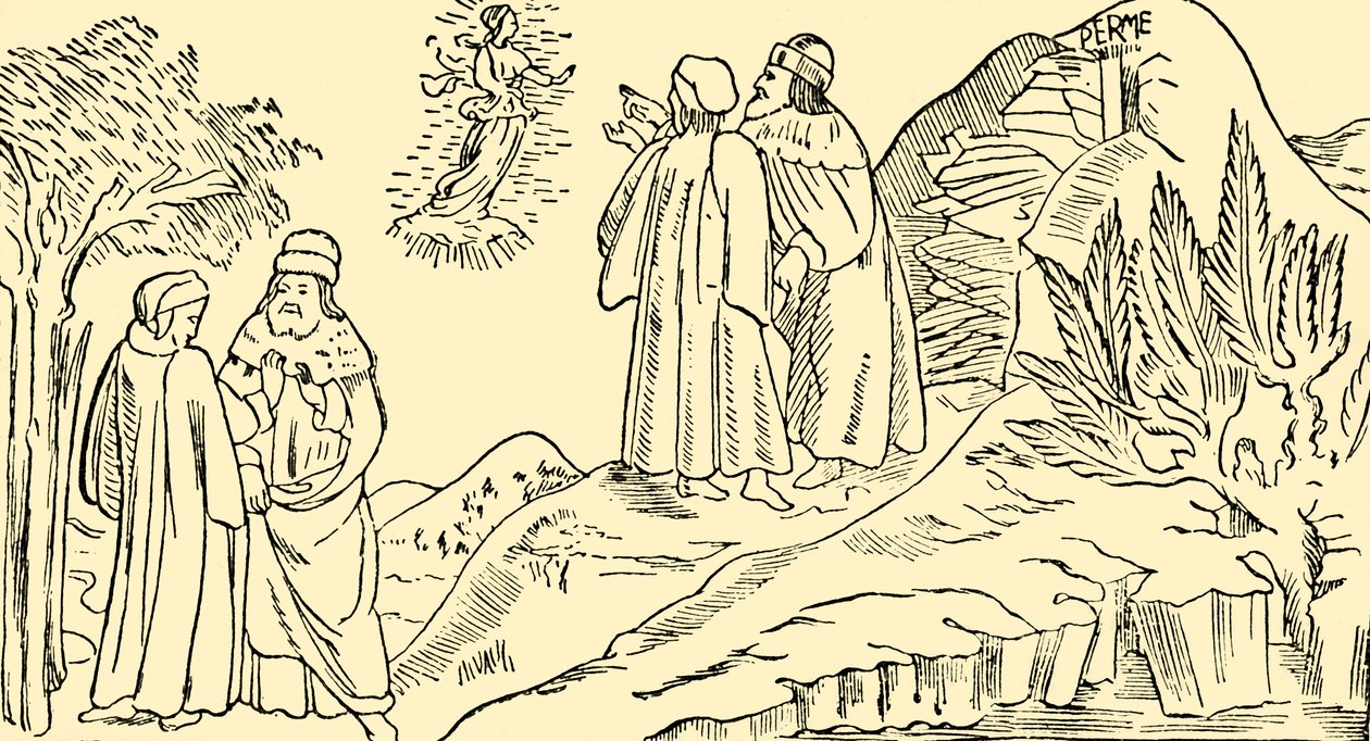 Dante in Purgatory Sees The Vision of Beatrice by Unbekannt
