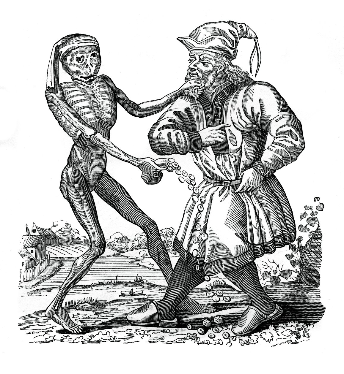 Death and the Jew, an episode from the Dance of Death, 1441, 1870 by Unbekannt