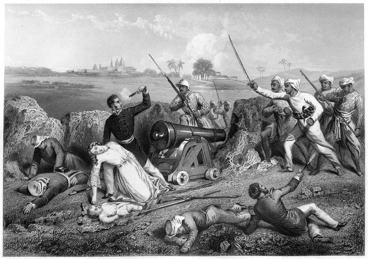 Death of Major Skene and his wife at Jhansi by Unbekannt