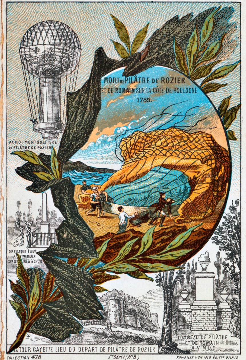 Death of Pilâtre de Rozier and Romain, 1785 by Unbekannt