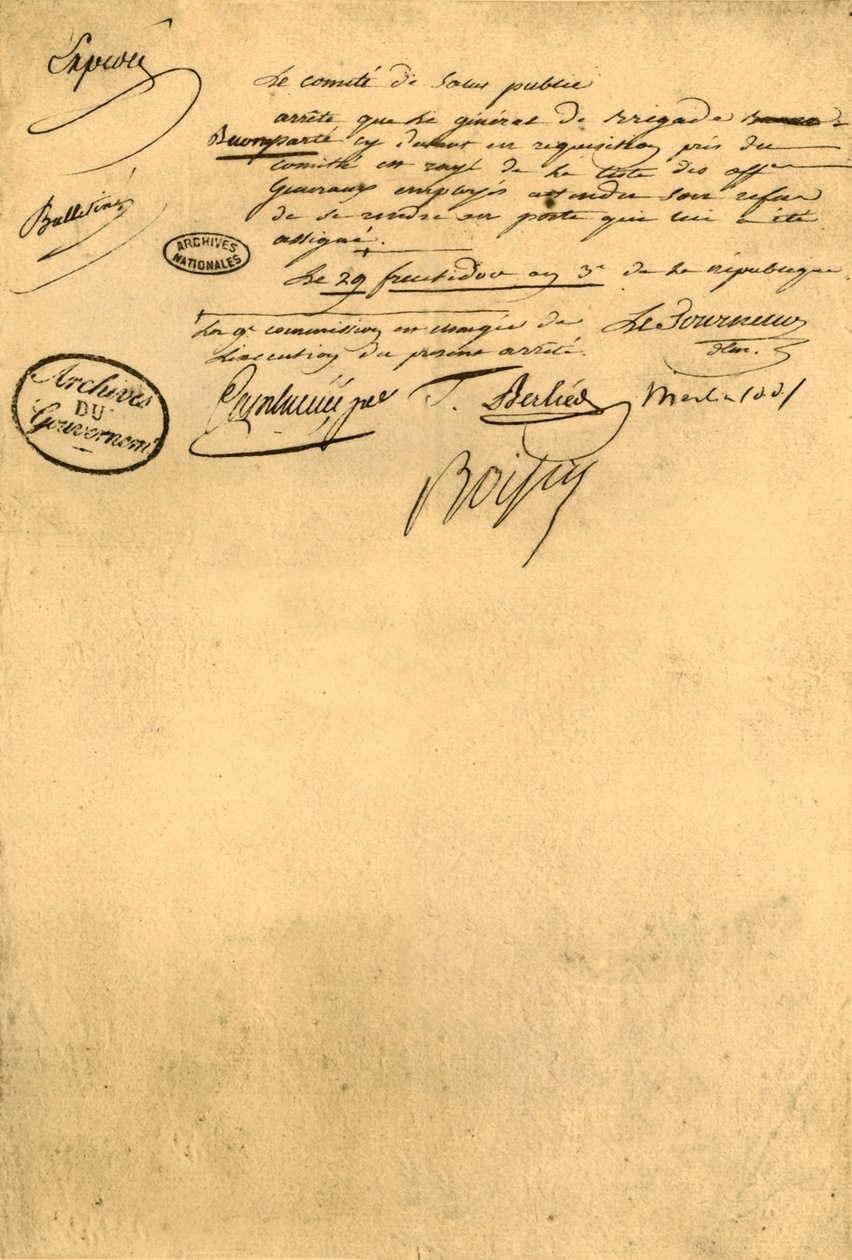 Decree of the Committee for Public Health, 5 September 1795 by Unbekannt