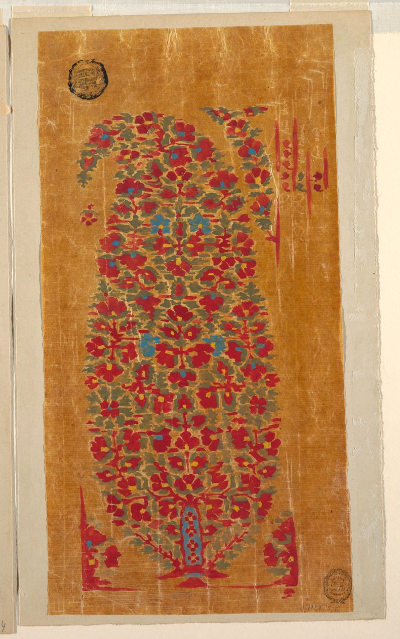 Design for Woven Shawl with Indianizing Motifs by Unbekannt