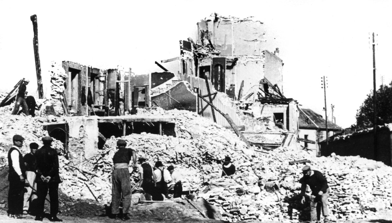 Destroyed Building, Liberation of France, St Cyr by Unbekannt