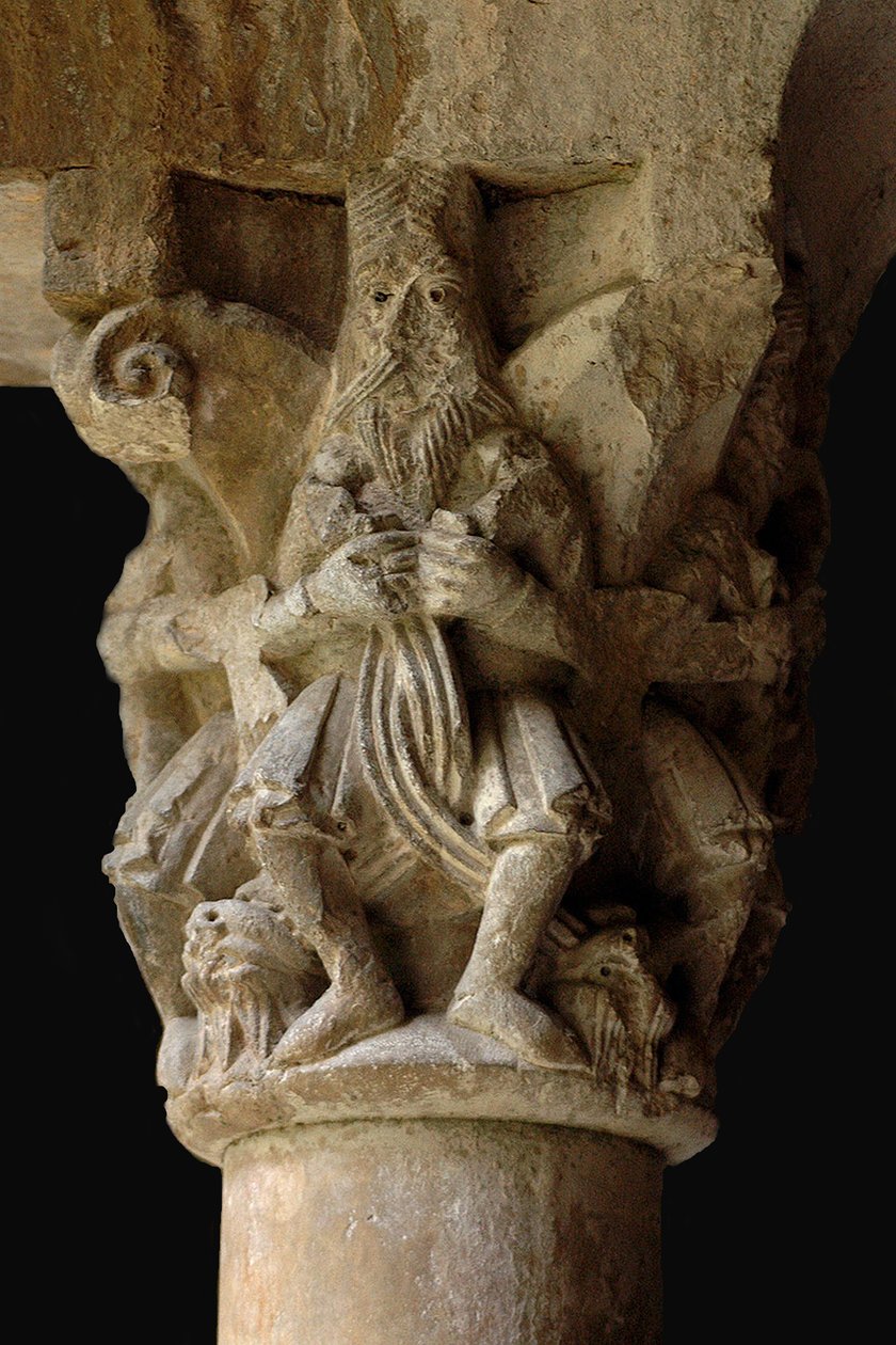 Detail of a capital in the cloister Sant Pere de Galligants by Unbekannt
