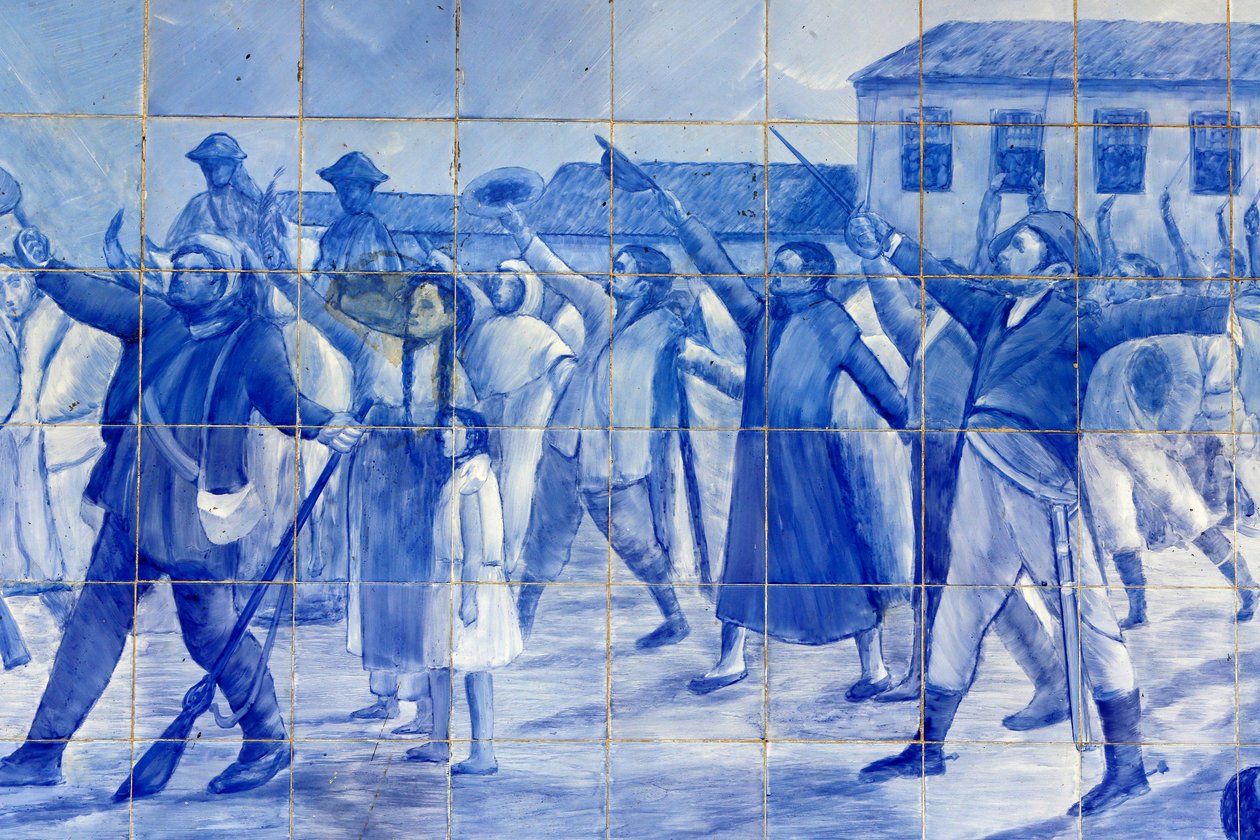 Detail of a mosaic depicting Cachoeira people cheering Prince Pedro, who led Brazil to independence, Cachoeira, Brazil by Unbekannt