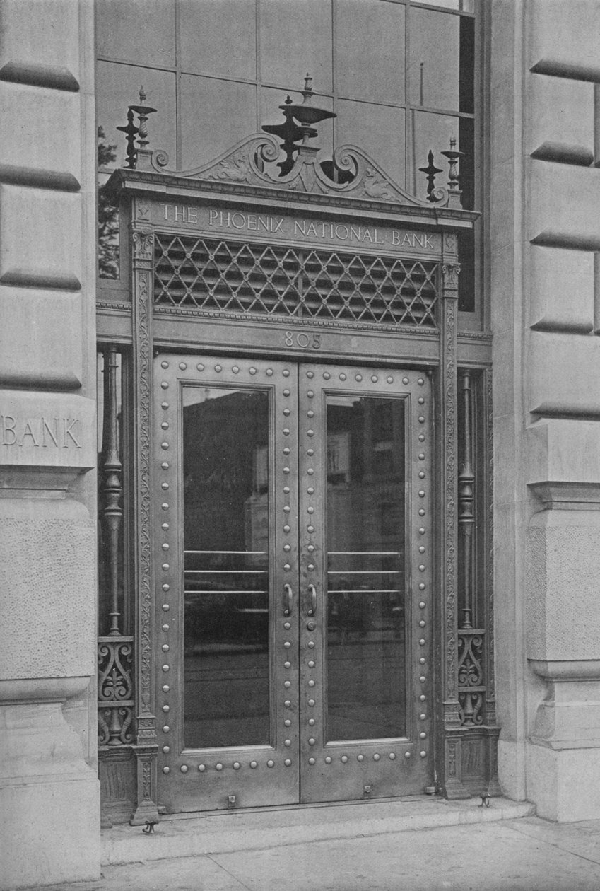 Detail of side entrance door, Phoenix National Bank by Unbekannt