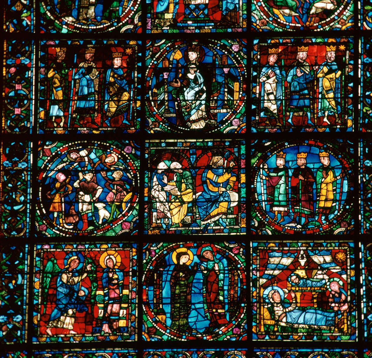 (Detail) The Great West Window of Chartres Cathedral by Unbekannt