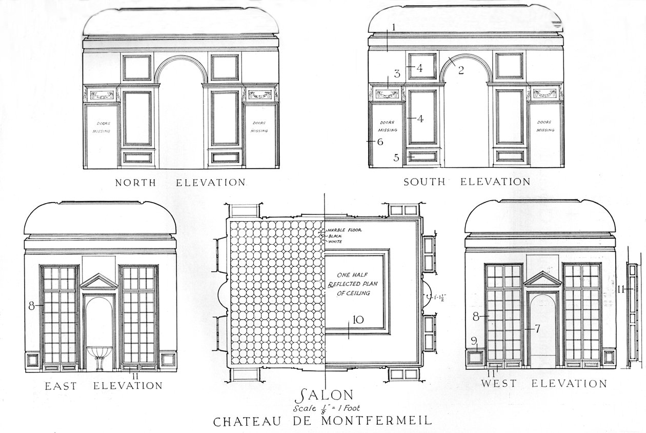 Details of the salons, Chateau de Montfermeil, Paris, 1924 by Unbekannt