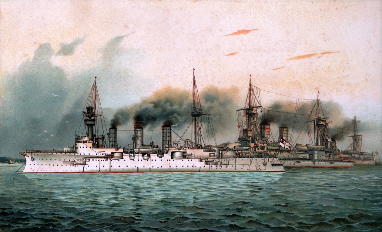 S.M. Training Squadron Victoria Louise & Kurfürst Friedrich Wilhelm & Weißenburg by Unbekannt