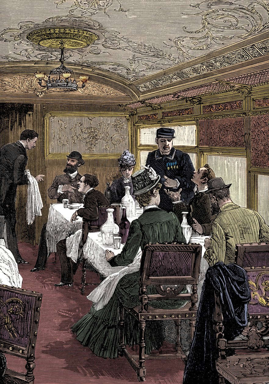 Dining Car on the Orient Express, c1885 by Unbekannt