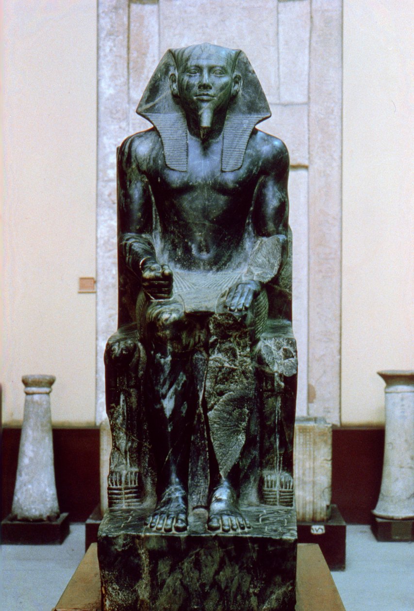 Diorite statue of the Ancient Egyptian pharaoh Khafre, 26th century BC by Unbekannt