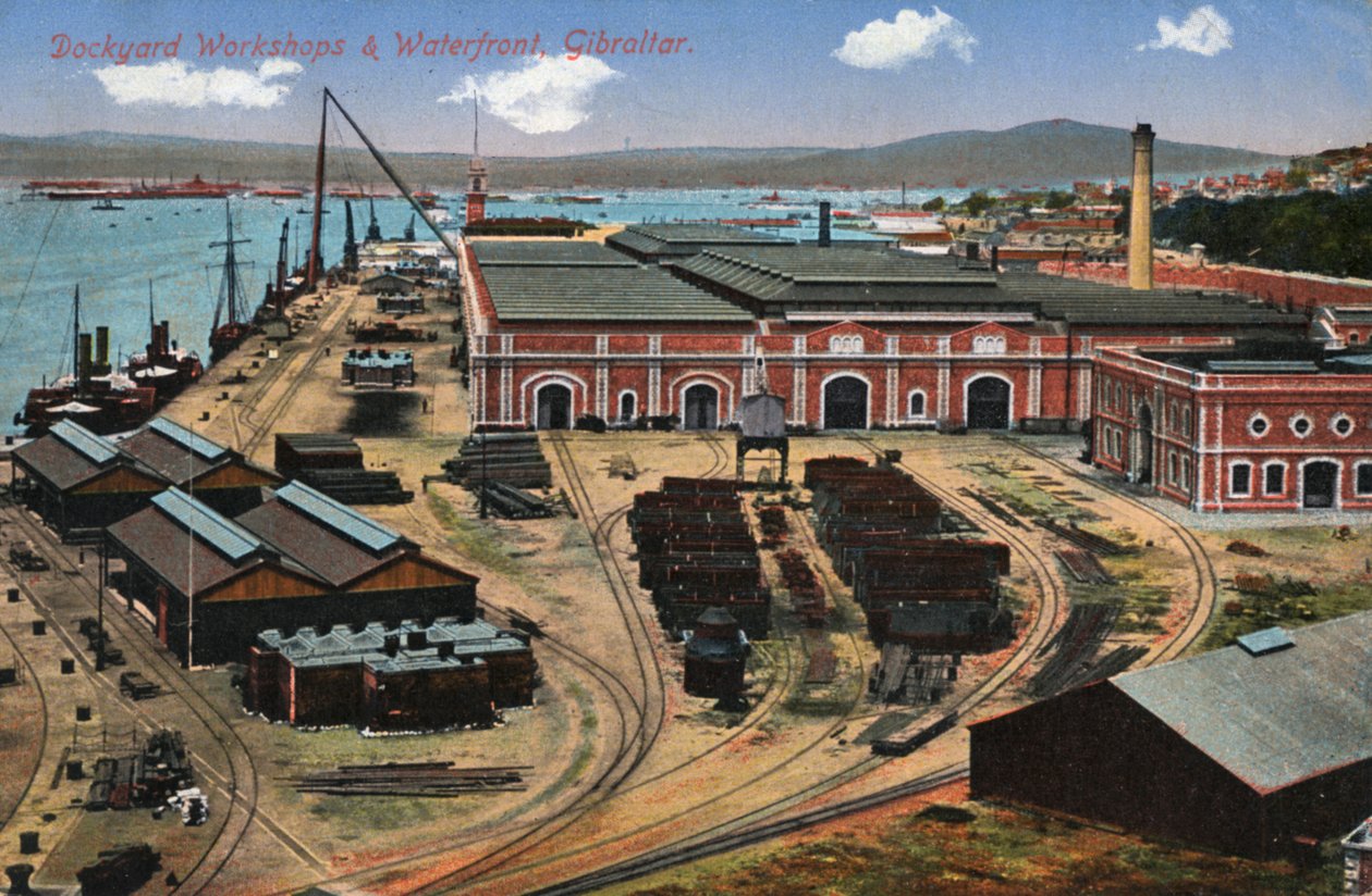 Dockyard Workshops and Waterfront, Gibraltar, 20th Century by Unbekannt