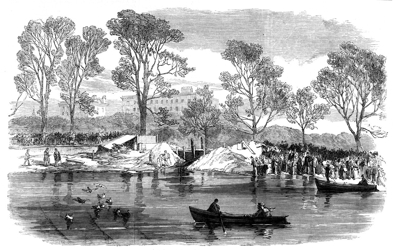 Draining the Serpentine River, Hyde Park, London, 1869 by Unbekannt